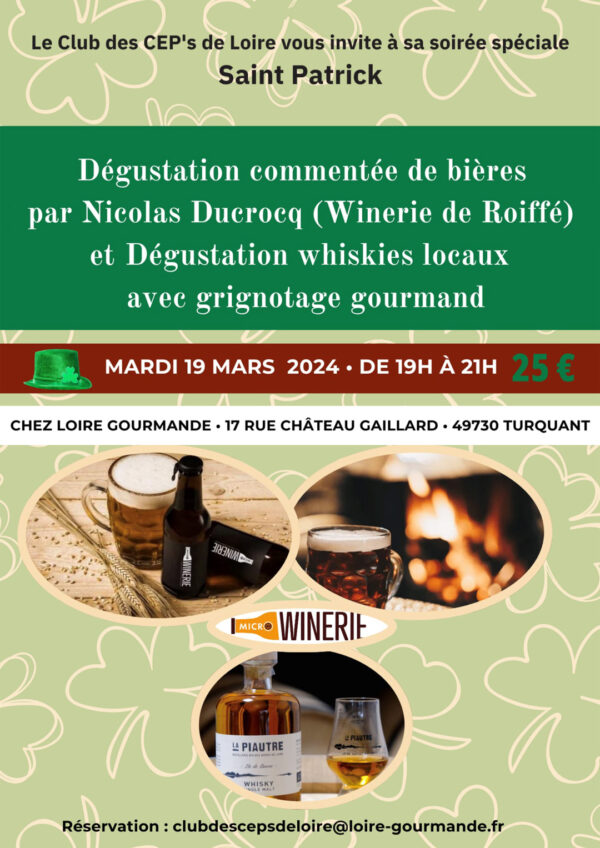 Soirée Club des Cep's de Loire du 19 mars 2024