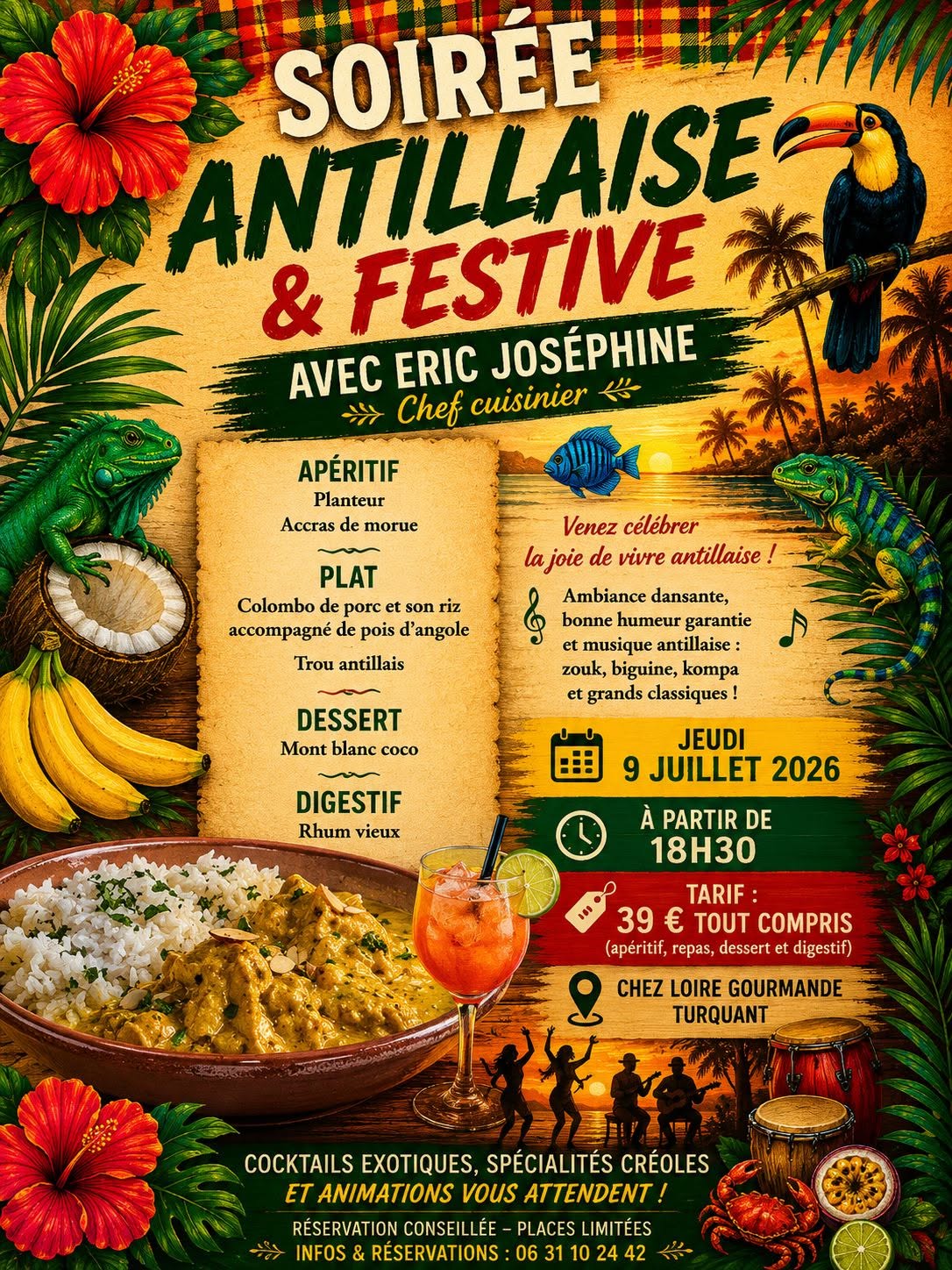 Soirée Créole et festive aux Cep's de Loire